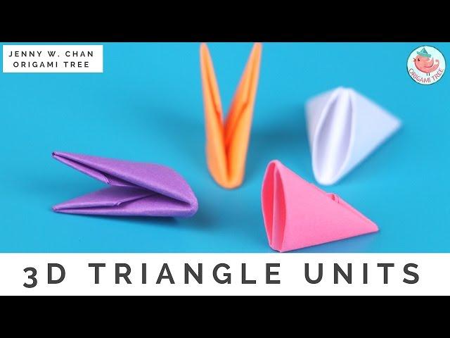 How to Fold 3D Origami Pieces - Make the 3D Origami Triangle Units (3D Origami Basics)!