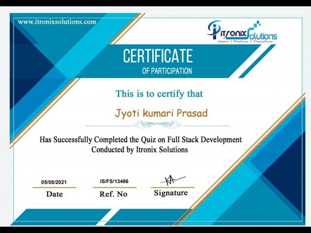 Online quiz on full stack development | full stack development certification course