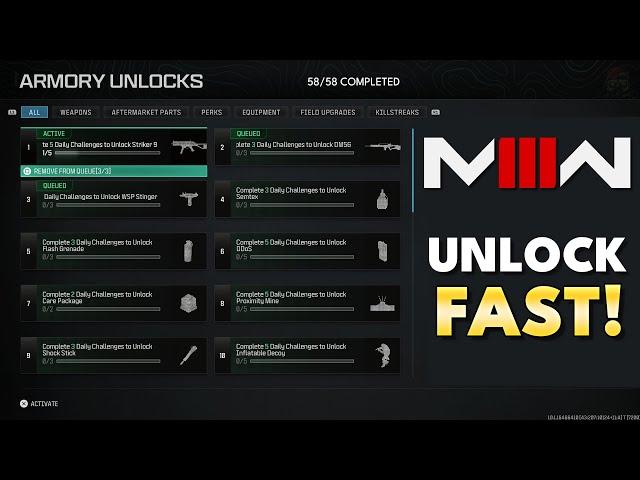 How To Get ALL ARMORY UNLOCKS Done FAST in Modern Warfare 3