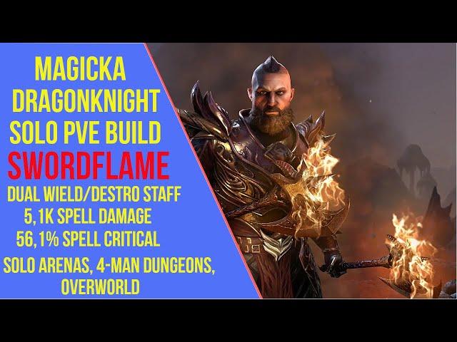 ESO Magicka Dragonknight Solo PVE Build - Swordflame - MagDK Solo Build (Flames of Ambition)