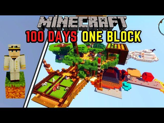 I Survived 100 Days in ONE BLOCK SKYBLOCK in Minecraft Hardcore | Our Lord and Savior Upside Down T