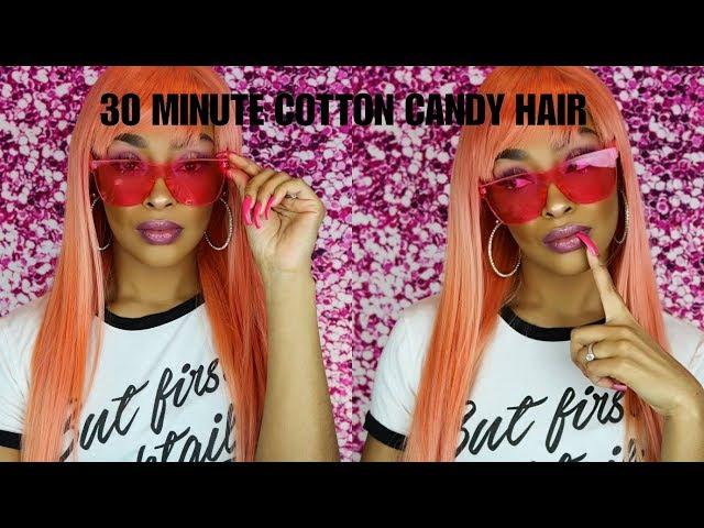 How To Dye A Synthetic Wig | 30 Minute Cotton Candy/Rose Gold Hair!!