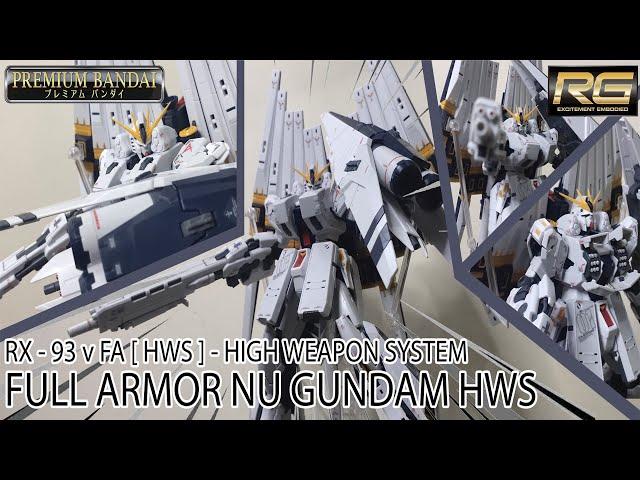 [ Premium Bandai ] Gunpla Build RG 1/144 Double Fin Funnel and FA HWS Expansion Part for Nu Gundam