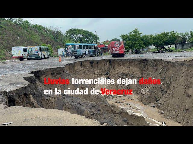 Lluvias torrenciales dejan daños en la ciudad de Veracruz