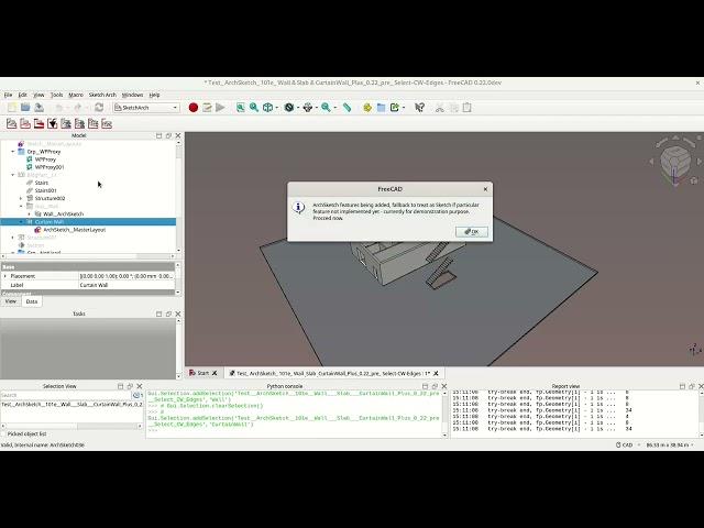 ArchSketch Selected Edges + ArchCurtainWall = CurtainWall Layout
