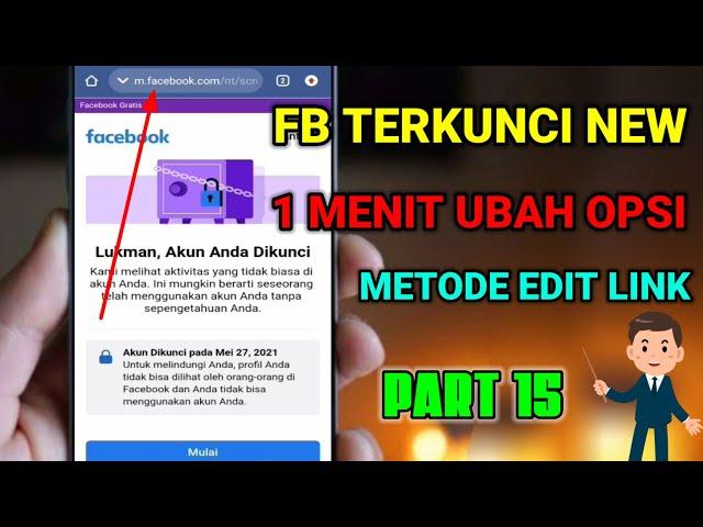 Atasi fb terkunci sesi new tidak ada opsi , ubah opsi metode edit link - Part 15