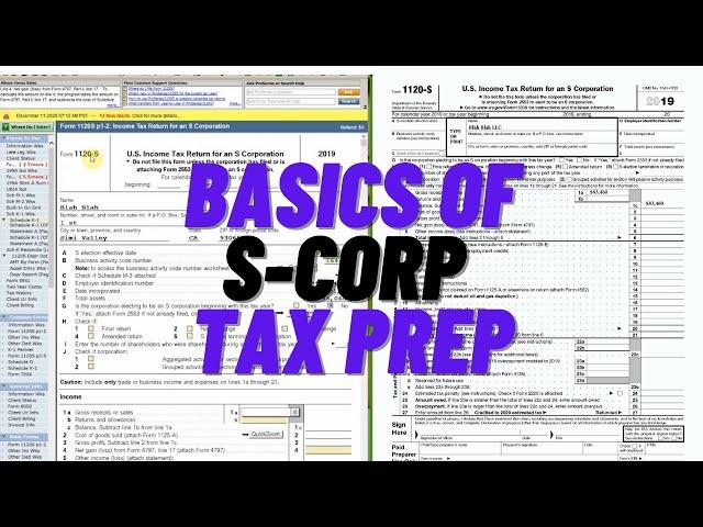 Beginning a new S Corp Tax Return Preparation