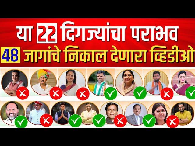 मोठे मोठे दिग्गज होत आहेत पराभूत, ४८ लोकसभेचा निकाल ? Maharashtra Loksabha 48 seats election result