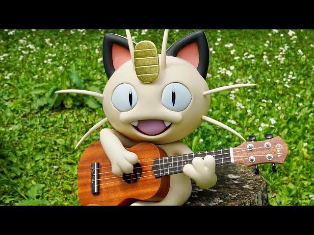 【Pokémon Clay Art】How to make singing Meowth with Clay「Life-size」