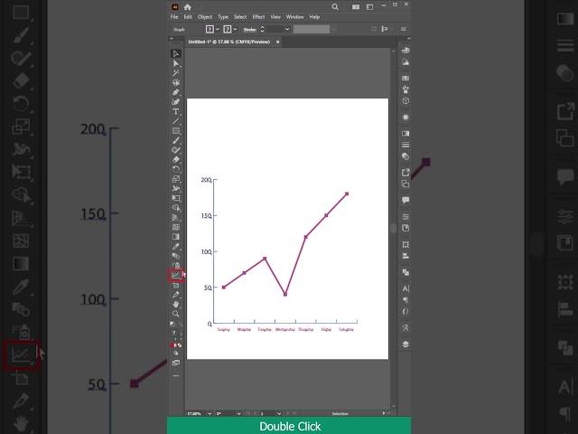 How to use Line Graph Tool in Illustrator #tutorial #shorts