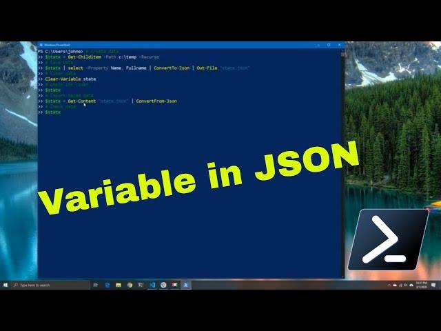 Powershell saving variables in json