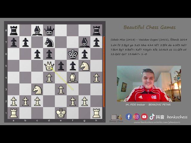 Crush the Dutch Defense 1 d4 f5 2 Bg5 | Beautiful Chess Game | Cebalo - Vasiukov, Sibenik 2014