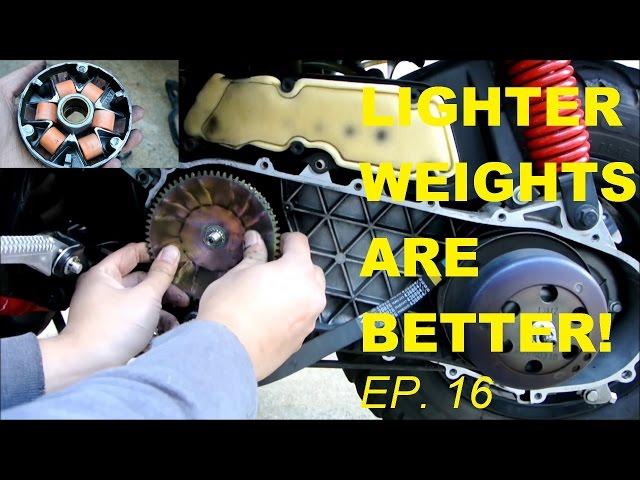 LIGHTER ROLLER WEIGHTS = MORE SPEED (FASTER SCOOTER EPISODE 16)