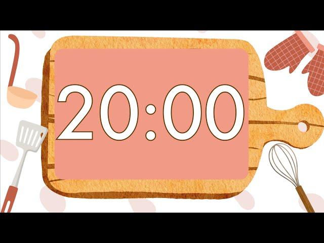 20 Minute Timer with Relaxing Music for Classroom | Fun Alarm and Flashing Zeros at End