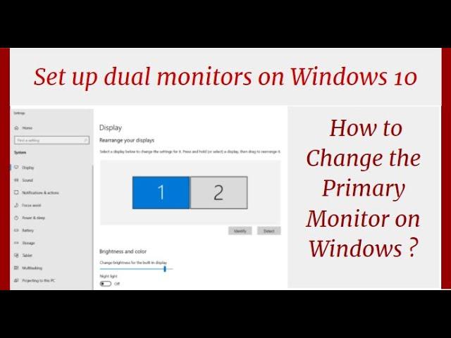 How to Change Primary Main Monitor on Windows 10  | How to make a monitor your main Monitorv