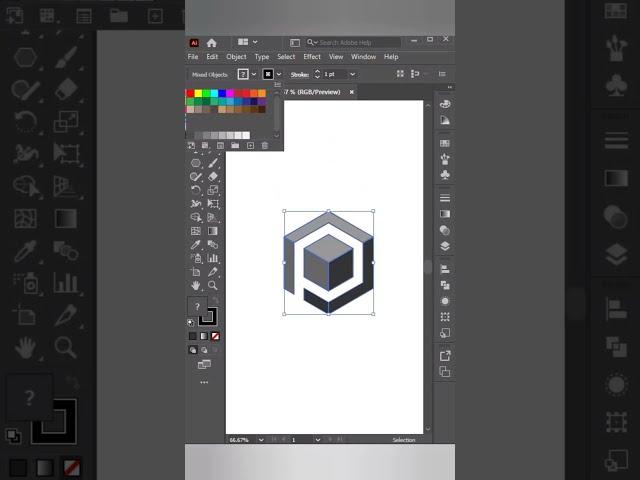 Isometric Logo Design in Illustrator #shorts #illustrator