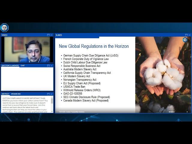 TÜV SÜD Webinar| Cotton Traceability Webinar Recording