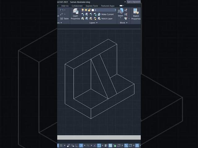 AutoCAD Isometric Drawing Exercise 2s