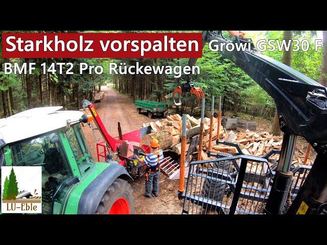 Starkholz vorspalten | Growi GSW30 F ZW-3P Turbo & BMF 14T2 Pro Rückewagen