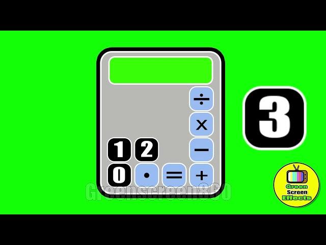 9 - 0 countdown calculator green screen