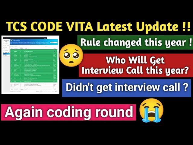 TCS Codevita update |Again coding round|No direct interview call  #tcscodevita #tcs
