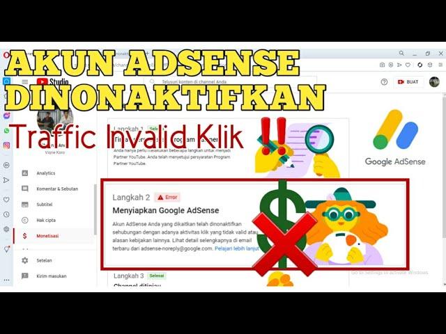 CARA MENGATASI AKUN ADSENSE DINONAKTIFKAN AKIBAT TRAFFIC TIDAK VALID || traffic invalid klik‼️part 1