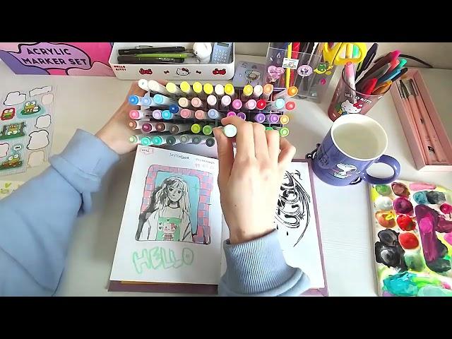 start a new sketchbook w me!! | ARRTX 60 color acrylic markers