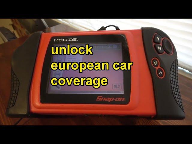 Snap On Modis european car coverage activation in 2023