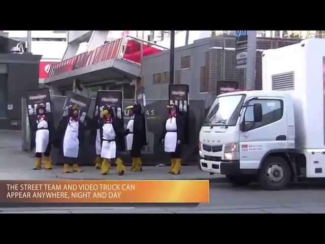 LED Video Truck & Walking Billboards: Penguins of Madagascar Film Promotion by Wild On Media Toronto