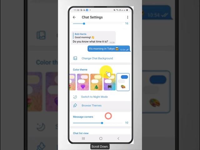 How Do I Change the Message Corner Style on Telegram App #shorts