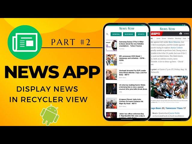 2 Display news RecyclerView  | News application | Android Studio