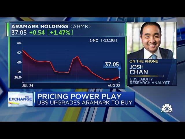 The Aramark upgrade is driven by the pricing power of food sales, says UBS's Josh Chan