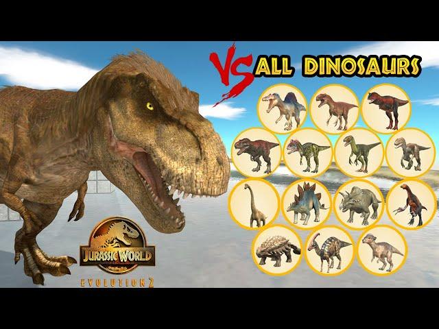 PROLOGUE Trex  vs All Units Dinosaurs (1 vs 1) with HP Bar