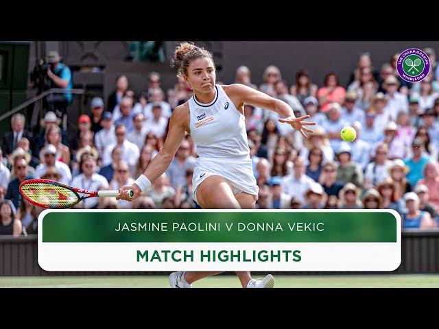 Longest Ever Ladies' Singles Semi-Final! | Jasmine Paolini v Donna Vekic Highlights | Wimbledon 2024