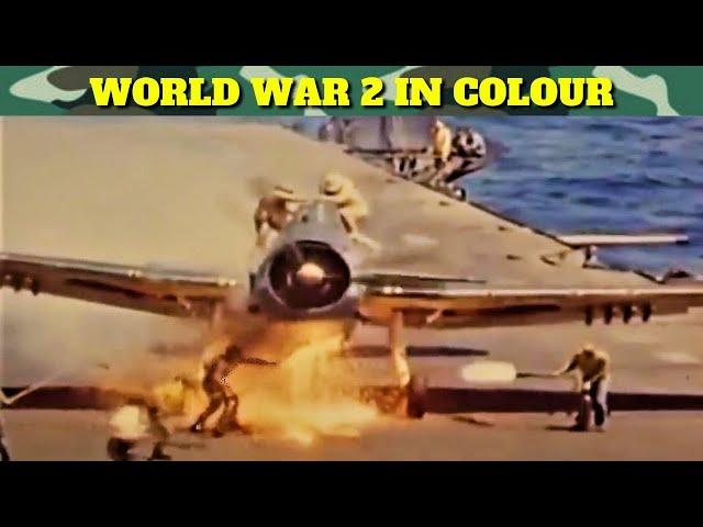 Spectacular colorized film of Emergency Landing on Carriers.