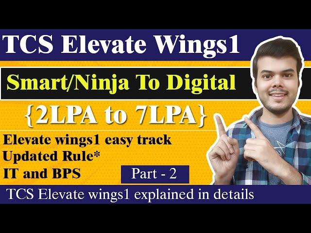 Tcs elevate wings1 complete details | exam pattern | salary| external certification |