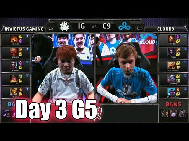 Invictus Gaming vs Cloud 9 | Day 3 Game 5 Group B LoL S5 World Championship 2015 | IG vs C9 D3G5