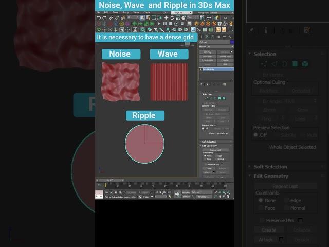 Exploring Noise, Wave, and Ripple Modifiers in 3ds Max #shorts #3dsmax #learning