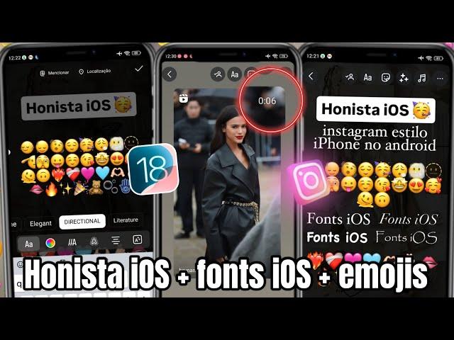 HONISTA iOS ️‍ INSTAGRAM ESTILO IPHONE | FONTES IOS + EMOJIS IOS + REPOST COM BORDAS CURVADAS 