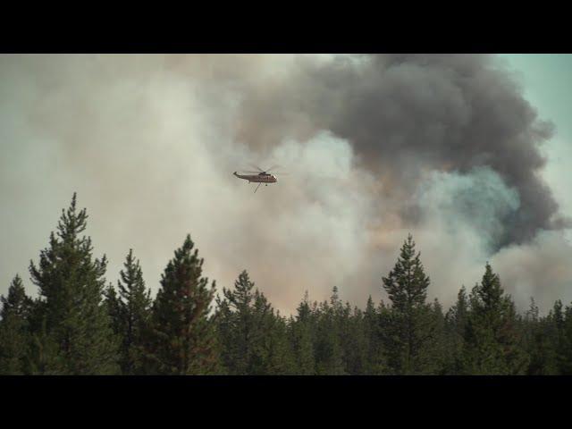 Air and ground attack on Jackpine Fire near La Pine