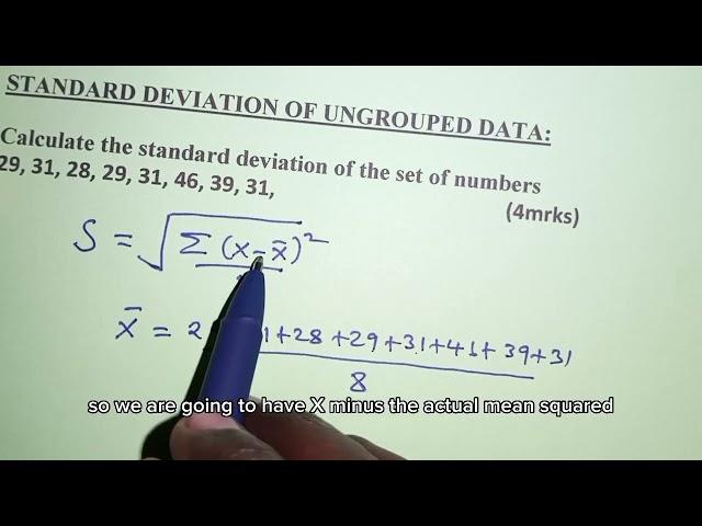 Standard deviation for Ungrouped data #StandardDeviation #UngroupedData #Statistics