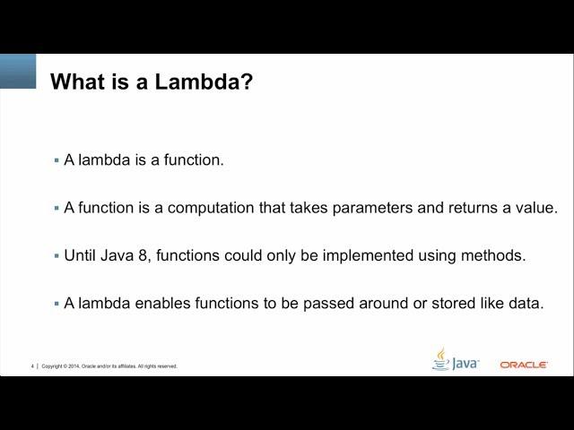 Java SE 8 - lntroduction to Lambda Expressions