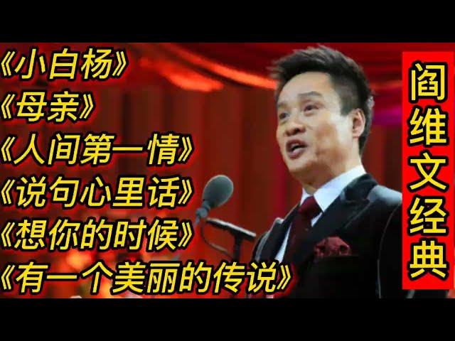 阎维文经典歌曲《小白杨》《母亲》《人间第一情》《说句心里话》