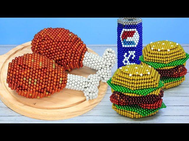 Magnet Challenge! Ultimate Fast Food Edition - Cooking ASMR with Magnetic Balls