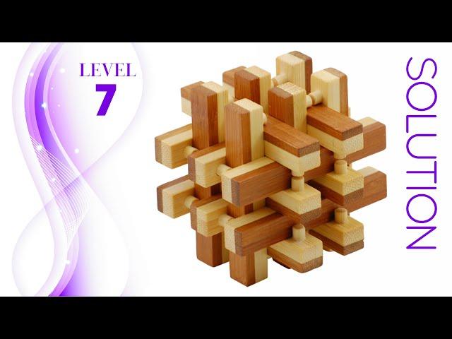 Bamboo Lock Up a wood puzzle from Mi-Toys - Solution