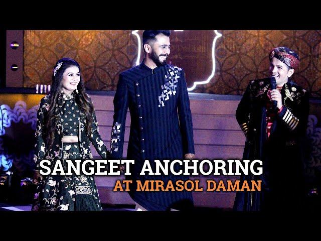 Wedding Anchor Girish Sharma | Sangeet Anchoring Video | Mirasol Daman | Bollywood Hungama Sangeet