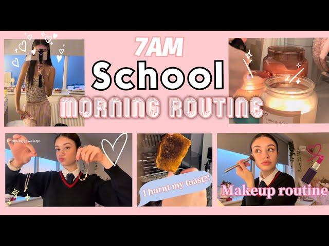 MY SCHOOL MORNING ROUTINE |breakfast inspo, makeup routine, school prep