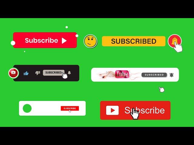 Top 10 YouTube subscribe button and Bell Icon Animation Green Screen | No Copyright
