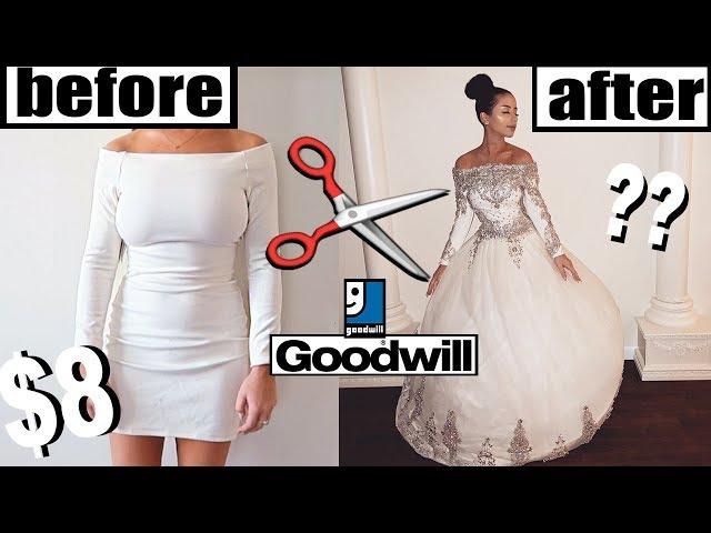 DIY THRIFT STORE WEDDING DRESS MAKEOVER!