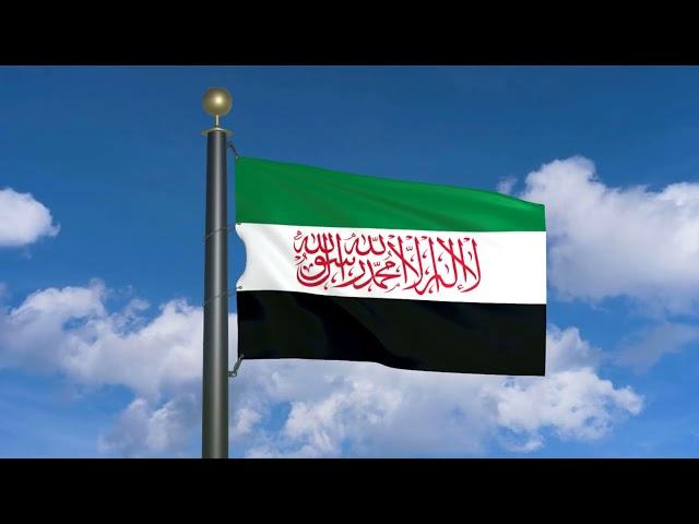 Flag of the Syrian Salvation Government (moving clouds)